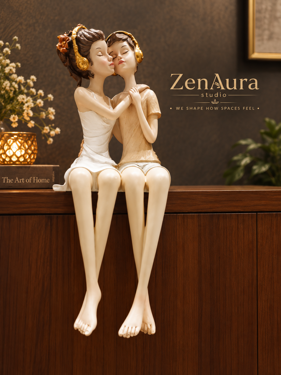 Harmony Together – Musical Couple Shelf Sculpture